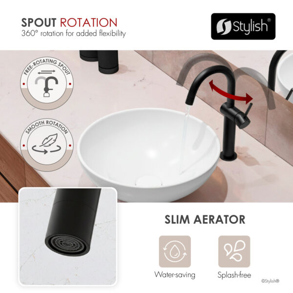 Stylish Cielo Bathroom Faucet, product view 6