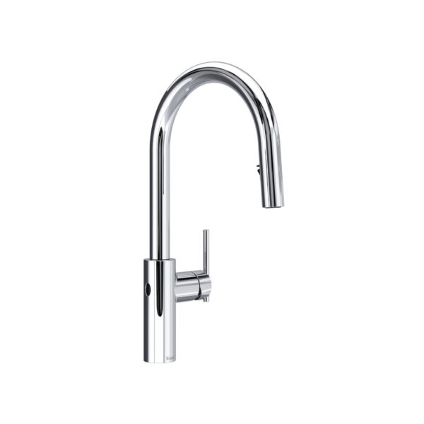 Riobel Lateral Pull-Down Touchless Kitchen Faucet With C-Spout — Chrome