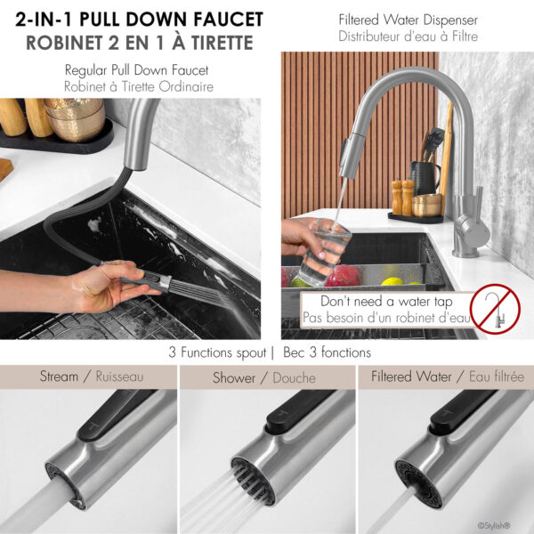 Stylish Modena Kitchen Faucet, product view 3
