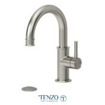 Tenzo Alyss Single Hole Lavatory Faucet With Drain — Brushed Nickel
