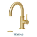 Tenzo Alyss Single Hole Lavatory Faucet With Drain — Brushed Gold