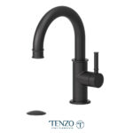 Tenzo Alyss Single Hole Lavatory Faucet With Drain — Matte Black