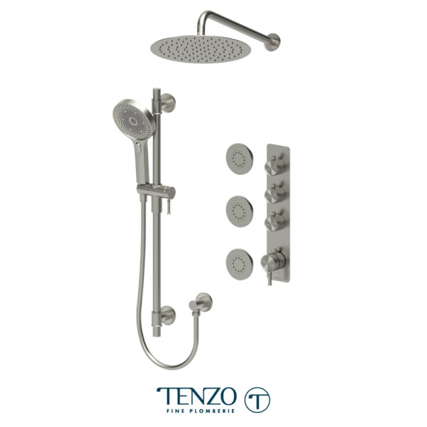 Tenzo Alyss Extenza kit 3 functions thermo brushed nickel finish