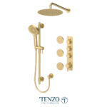 Tenzo Alyss EXTENZA 3 Functions Shower Kit, Alys — Brushed Gold