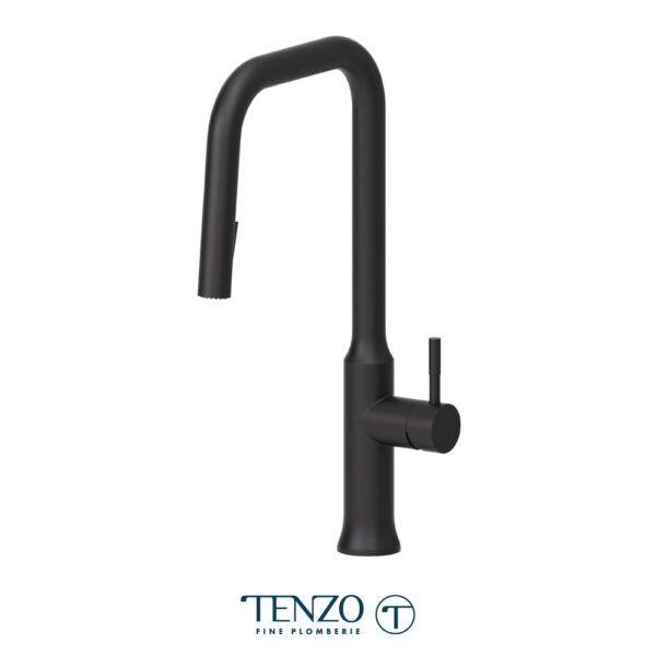 Tenzo Single-handle kitchen faucet Regia with pull-down & 2-Function hand shower matte black