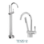 Tenzo Paloma floor mount tub filler chrome