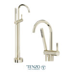 Tenzo Paloma floor mount tub filler champain gold