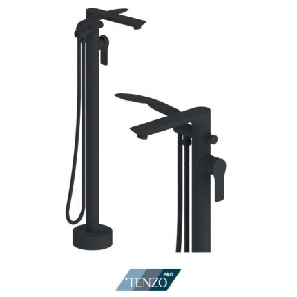 Tenzo Galia Freestanding Tub Filler — Matte Black
