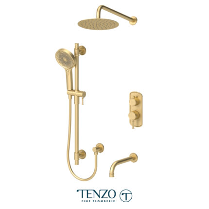 Tenzo Alyss Shower Kit, 3 Functions — Brushed Gold