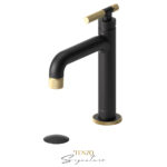 Tenzo Single hole lavatory faucet with (overflow) drain Bellacio-F matte black