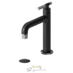 Tenzo Single hole lavatory faucet with (overflow) drain Bellacio-F matte black/chrome