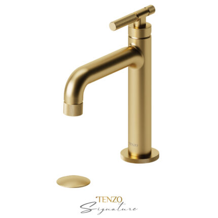 Tenzo Bellacio-F Single Hole Lavatory Faucet With Drain — Brushed Gold
