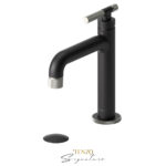 Tenzo Single hole lavatory faucet with (overflow) drain Bellacio-F matte black/brushed nickel