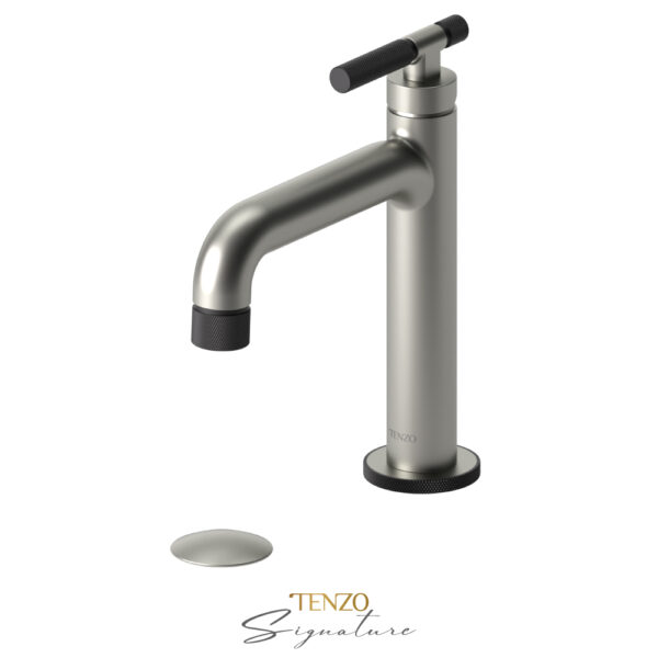 Tenzo Single hole lavatory faucet with (overflow) drain Bellacio-F brushed nickel