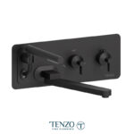 Tenzo Wall mount tub filler with retractable hose & 12'' swivel spout Paloma matte black