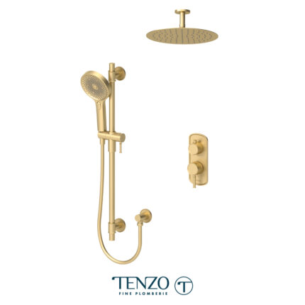 Tenzo Alyss Shower Kit, 2 Functions — Brushed Gold