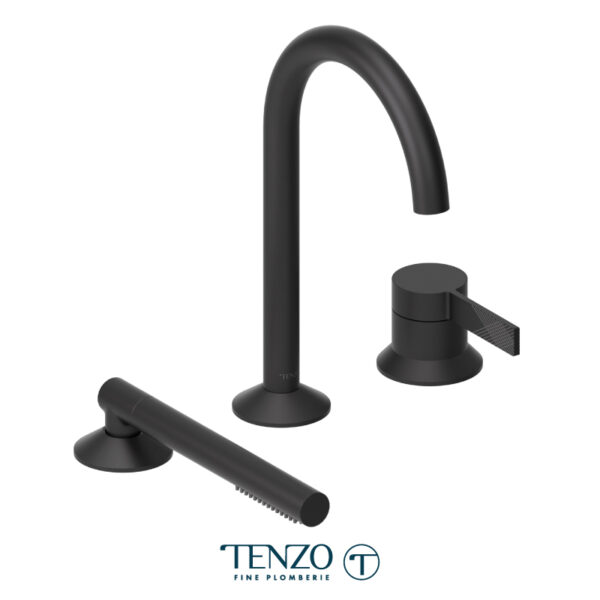 Tenzo Deck mount 3 pcs tub filler Paloma matte black