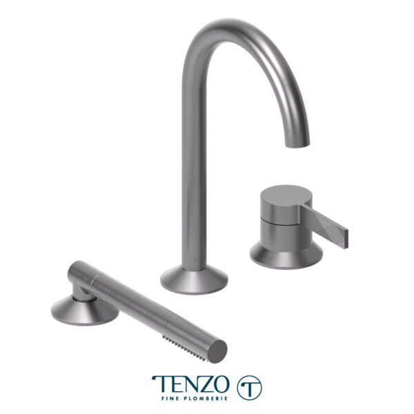 Tenzo Deck mount 3 pcs tub filler Paloma gun metal