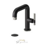 Tenzo Single hole lavatory faucet with (overflow) drain Bellacio-F matte black/brushed nickel