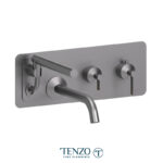 Tenzo Wall mount tub filler with retractable hose Paloma gun metal