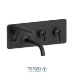 Tenzo Wall mount tub filler with retractable hose Paloma matte black