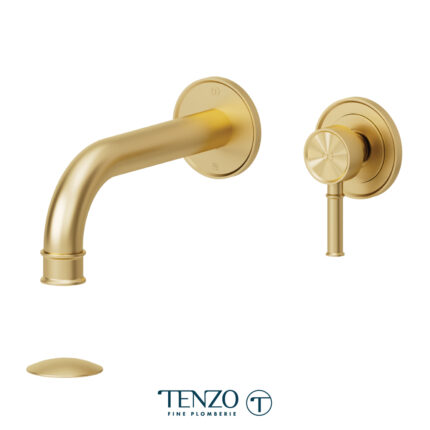 Tenzo Alyss Wall Mount Lavatory Faucet — Brushed Gold