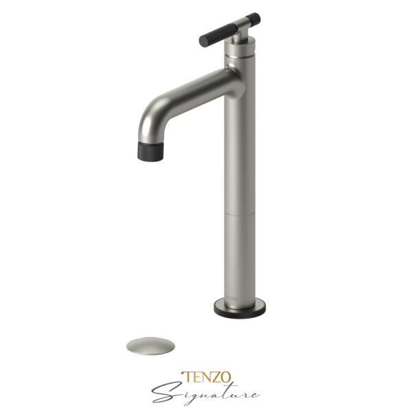 Tenzo Tall single lavatory faucet with (overflow) drain Bellacio-F brushed nickel