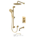 Tenzo Bellacio-C Thermostatic Kits — Brushed Gold
