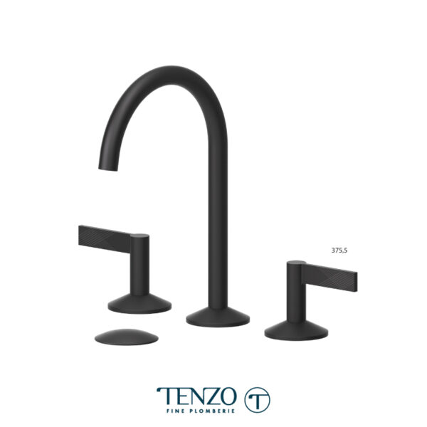 Tenzo Paloma 8in drain lavatory faucet matte black with (overflow) drain