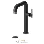 Tenzo Tall single lavatory faucet with (overflow) drain Bellacio-C matte black/chrome