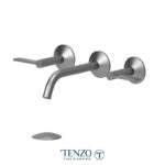 Tenzo Wall mount lavatory faucet Paloma gun metal with (overflow) drain