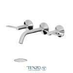 Tenzo Wall mount lavatory faucet Paloma chrome with (overflow) drain