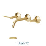 Tenzo Paloma Wall Mount Lavatory Faucet With Drain — Brushed Gold