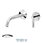 Tenzo Wall mount lavatory faucet Paloma chrome with (overflow) drain