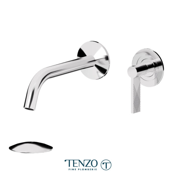 Tenzo Wall mount lavatory faucet Paloma chrome with (overflow) drain