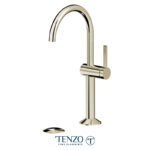Tenzo Tall Paloma single hole lavatory faucet champain gold with (overflow) drain