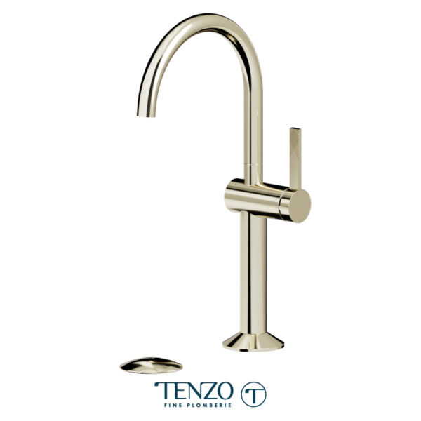Tenzo Tall Paloma single hole lavatory faucet champain gold with (overflow) drain