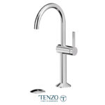 Tenzo Tall Paloma single hole lavatory faucet chrome with (overflow) drain