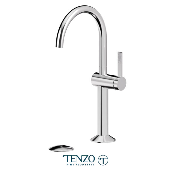 Tenzo Tall Paloma single hole lavatory faucet chrome with (overflow) drain
