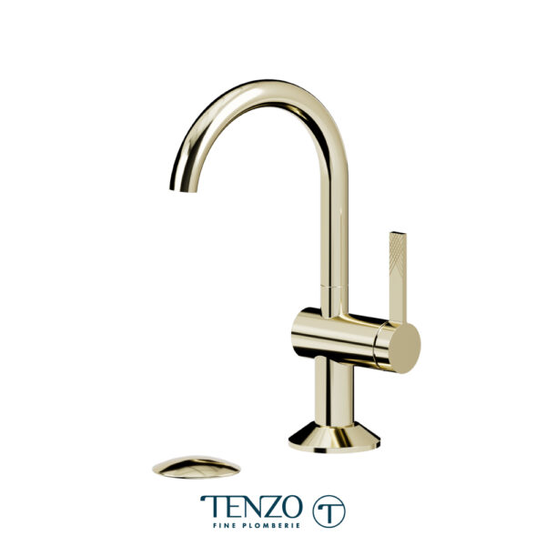 Tenzo Paloma single hole small lavatory faucet champain gold with (overflow) drain