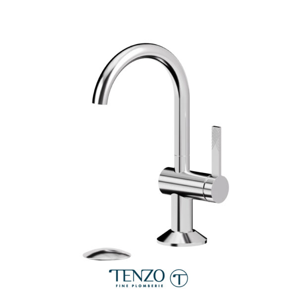 Tenzo Paloma single hole small lavatory faucet chrome with (overflow) drain