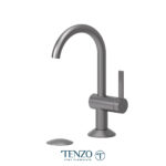 Tenzo Paloma single hole small lavatory faucet gun metal with (overflow) drain