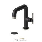 Tenzo Single hole lavatory faucet with (overflow) drain Bellacio-C matte black/brushed nickel