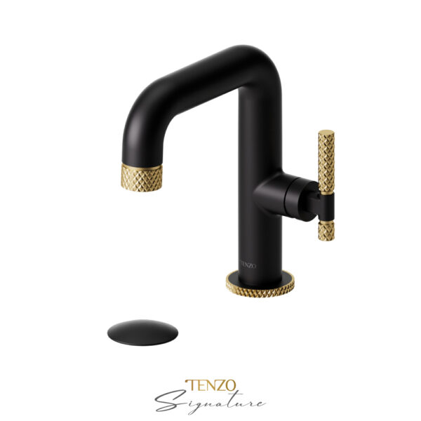Tenzo Single hole lavatory faucet with (overflow) drain Bellacio-C matte black