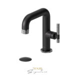 Tenzo Single hole lavatory faucet with (overflow) drain Bellacio-C matte black/chrome