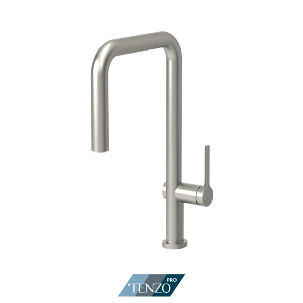 Tenzo Single-handle kitchen faucet Mylo with pull-out & 2-Function hand shower stainless steal finish