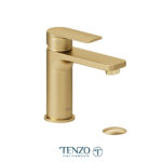 Tenzo Delano Single Hole Lavatory Faucet With Drain — Brushed Gold
