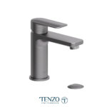 Tenzo Delano single hole lavatory faucet gun metal with (overflow) drain
