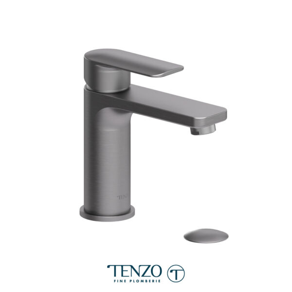Tenzo Delano single hole lavatory faucet gun metal with (overflow) drain