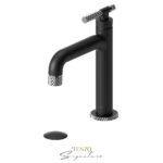 Tenzo Single hole lavatory faucet with (overflow) drain Bellacio-C matte black/chrome